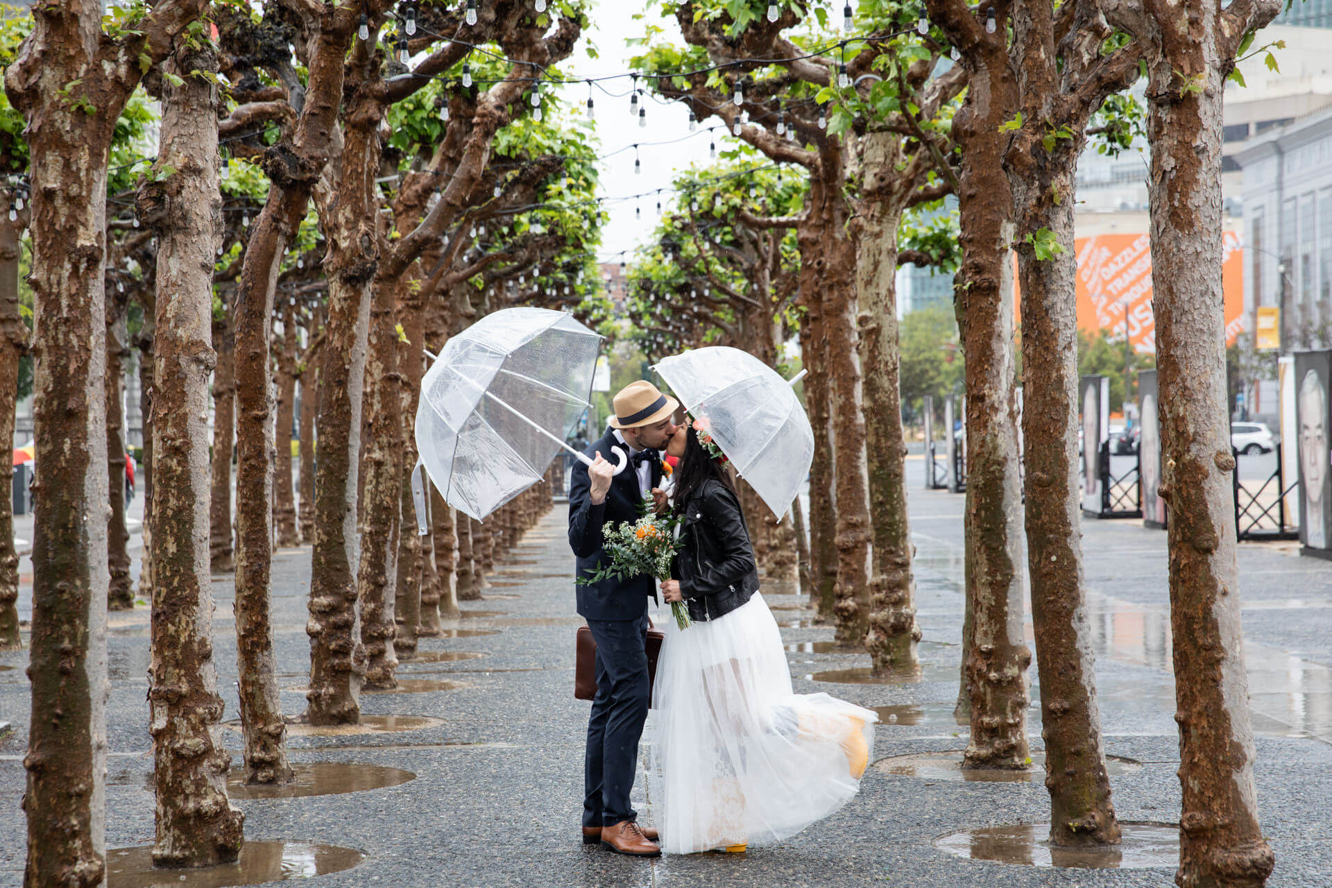 Rainy Day San Francisco City Hall Elopement